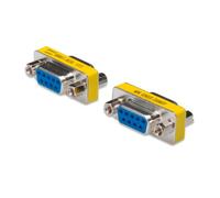Gender Changer, D-Sub9 metal housing, F/F, with Hex screws + nut