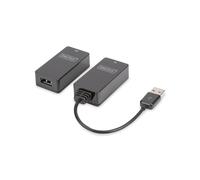 Digitus DA-70139-2 : Extension USB 1.1 via câble Cat5/Cat6 (jusqu'à 45m) - Amplificateur de signal intégré - Alimentation externe - Couleur Noir