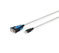 DIGITUS DA-70170 - Câble Adaptateur USB 2.0 vers RS232 - USB-A, connecteur DB9 - Longueur 1,8 m - chipset FTDI - débit de données de 75 à 128 000 BPS - rétention du Port COM