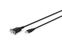 DIGITUS DA-70172 - Câble Adaptateur USB 2.0 vers RS232 - USB-A, connecteur DB9 - Longueur 1,8 m - chipset FTDI - débit de données 75 à 128 000 BPS - rétention du Port COM - Noir