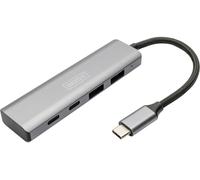 Digitus DA-70245 Hub USB 4 ports USB-A USB 3.2 Gen2 10 GBit/s boîtier en aluminium gris foncé DA-70245