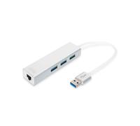 Digitus Hub USB 3.0 3 ports et adaptateur Gigabit LAN