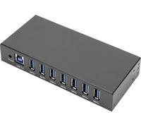 Hub USB 3.0 Digitus DA-70258-1 7 ports pour applications industrielles, boîtier métallique, avec LEDs de statut, pour une