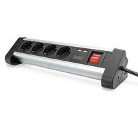 Digitus DA-70614 multiprise 1,5 m 4 sortie(s) CA Intérieure Noir, Argent