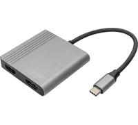 Digitus DA-70828 HDMI / USB-C® Adaptateur [1x USB-C® - 2x HDMI femelle] noir blindé, rond 0.18 m