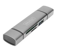 Combo Card Reader Hub (USB-C+USB 3.0) 1x SD, 1x MicroSD, 1x USB 3.0, grey