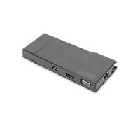 Digitus DA-70894 Station d'accueil USB 3.0 Travel - HDMI/VGA 2560x1440@50Hz, 2x USB 3.0, Gigabit Ethernet, Lecteur SD/MicroSD, Noir