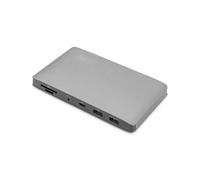 Digitus DA-70895 Station d'accueil Thunderbolt 3 - Double DisplayPort 8K, USB-C 10Gbps, USB 3.0, Lecteurs SD/MicroSD, PD 60W, RJ45, Audio