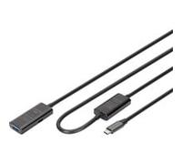 Digitus Câble USB 3.2 Gen1 USB-C mâle vers USB-A femelle 10 m actif noir