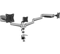 Digitus DA-90363 x3 Support de table pour écran 38,1 cm (15) - 68,6 cm (27) noir, argent rotatif, réglable en hauteur, inclinable, mobile, rotatif