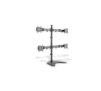 Digitus DA-90364 : Support quadruple écran 15"-27" max 8kg, VESA 75x75/100x100 mm, pivot 90°, rotation 360°, montage pince bureau
