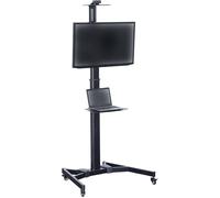 Digitus DA-90370 Chariot TV 94,0 cm (37) - 177,8 cm (70) inclinable, réglable en hauteur avec panneau porte-clavier, avec système de verrouillage, montants
