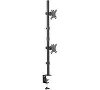DIGITUS Support d'écran - Pince de table - Dual-Mount - Vertical - Jusqu'à 32 pouces - VESA 75 & 100 - Noir