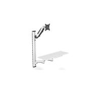 Digitus DA-90451 Poste de travail mural pour écran jusqu'à 32", VESA 75x75/100x100, support clavier/souris 60x17.8cm, bras articulé 8kg, réglage hauteur 73cm
