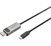 8K@30Hz. USB Type C to DP, adapter cable HBR3, Alu Housing, Black 2m