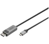 Digitus DB-300334-020-S DisplayPort / USB-C® Adaptateur [1x USB-C® - 1x DisplayPort mâle] noir blindé, rond 2 m