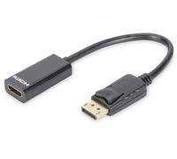 DisplayPort adapter cable, DP - HDMI type A M/F, 0.15m,w/interlock, DP 1.1a, bl