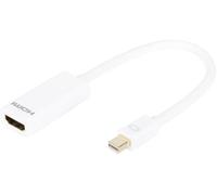 Digitus DB-340404-001-W HDMI / Mini-Display Adaptateur [1x Mini port Display mâle - 1x HDMI femelle] blanc rond, blindage double 15.00 cm