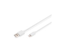 Digitus DB-600106-010-W Câble Lightning vers USB A 1m Blanc, MFI, 5V/2.4A, Cuivre, Connecteurs Nickel, Facteur de forme droit