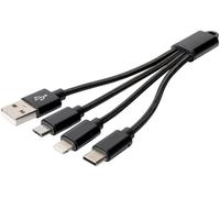 Digitus Câble de charge 3-en-1 – USB A, Lightning, Micro USB, USB-C