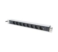 Digitus Bloc multiprise avec profilé en aluminium, prise électrique à contact de protection avec 8 sorties, connecteur à contact de protection pour câ