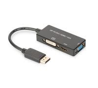 DIGITUS DisplayPort 1.2 - Convertisseur 3en1 DP - HDMI+DVI+VGA