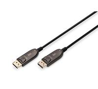 DIGITUS DisplayPort AOC Câble fibre optique hybride - DisplayPort 1.4 - 8k/60Hz - UHD-II - contacts plaqués or - 20m - noir