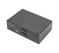DIGITUS Displayport KVM Switch - 2-Port Single-Display - 2 PC 1 écran - 1x Souris, Clavier & Audio pour 2 Ordinateurs - UHD 4K@60Hz (4096 x 2160p) - Commutateur Hot-Key - 1x Hub USB 2.0 - Noir