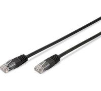 DIGITUS Câble LAN Cat 5e - 0,5m - RJ45 Câble réseau - U/UTP Non blindé - Compatible Cat-6 & Cat-5 - Noir