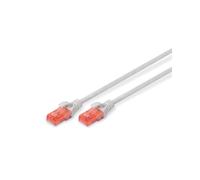 Digitus DK-1612-005 Câble de Brassage CAT 6 U/UTP 0.5m Gris - Connecteurs RJ-45 Mâle - AWG 26/7 - PVC - Testé 250MHz
