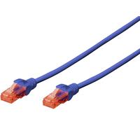 Digitus DK-1617-005/B RJ45 Câble réseau, câble patch CAT 6 U/UTP 0.50 m bleu sans halogène, torsadé par paire