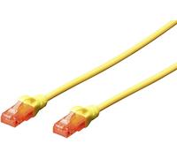 Digitus DK-1617-005/Y RJ45 Câble réseau, câble patch CAT 6 U/UTP 0.50 m jaune sans halogène, torsadé par paire
