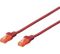 Digitus DK-1617-010/R RJ45 Câble réseau, câble patch CAT 6 U/UTP 1.00 m rouge sans halogène, torsadé par paire