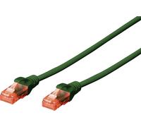 Digitus DK-1617-020/G RJ45 Câble réseau, câble patch CAT 6 U/UTP 2.00 m vert ignifuge, sans halogène, rond, torsadé par paire