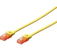Digitus DK-1617-020/Y RJ45 Câble réseau, câble patch CAT 6 U/UTP 2.00 m jaune ignifuge, sans halogène, rond, torsadé par paire