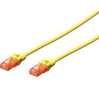 Digitus DK-1617-100/Y RJ45 Câble réseau, câble patch CAT 6 U/UTP 10.00 m jaune ignifuge, sans halogène, rond, torsadé par paire, non blindé 1 pc(s)