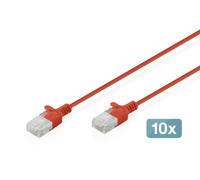 Digitus DK-1618-005S-R-10 RJ45 Câble réseau, câble patch CAT 6 U/UTP 0.5 m rouge 1 pc(s)