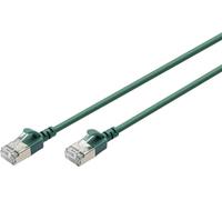 Digitus DK-1632-A-010S-G RJ45 Câble réseau, câble patch CAT 6a F/FTP 1 m vert code couleur, blindé, multifilaire, avec manchon de