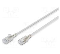 Digitus Câble réseau Cat 6A Slim 1 m – RJ45 F/FTP 10 Gbit/s PoE+ LSZH Gris