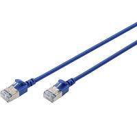 Digitus DK-1632-A-030S-B RJ45 Câble réseau, câble patch CAT 6a F/FTP 3 m bleu code couleur, blindé, multifilaire, avec manchon de protection contre les pliages