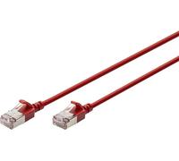 Digitus DK-1632-A-030S-R RJ45 Câble réseau, câble patch CAT 6a F/FTP 3 m rouge code couleur, blindé, multifilaire, avec manchon de protection contre les
