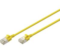 Digitus DK-1632-A-030S-Y RJ45 Câble réseau, câble patch CAT 6a F/FTP 3 m jaune code couleur, blindé, multifilaire, avec manchon de protection contre les