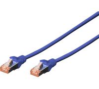 Digitus DK-1641-0025/B RJ45 Câble réseau, câble patch CAT 6 S/FTP 0.25 m bleu ignifuge, avec cliquet d'encastrement