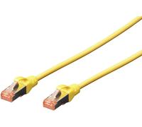Digitus DK-1644-010/Y RJ45 Câble réseau, câble patch CAT 6 S/FTP 1.00 m jaune sans halogène, torsadé par paire, avec cliquet