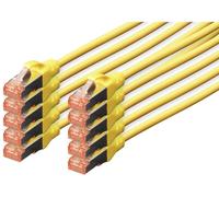 Digitus DK-1644-020-Y-10 RJ45 Câble réseau, câble patch CAT 6 S/FTP 2.00 m jaune feuille de blindage, blindage total, blindé, sans halogène, simplex, blindage