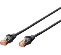 Digitus DK-1644-030/BL RJ45 Câble réseau, câble patch CAT 6 S/FTP 3.00 m noir sans halogène, torsadé par paire, avec cliquet