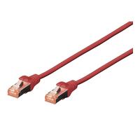 Digitus DK-1644-030/R RJ45 Câble réseau, câble patch CAT 6 S/FTP 3.00 m rouge sans halogène, torsadé par paire, avec cliquet
