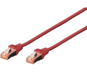 Digitus DK-1644-030/R RJ45 Câble réseau, câble patch CAT 6 S/FTP 3.00 m rouge sans halogène, torsadé par paire, avec cliquet