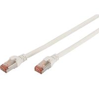 Digitus DK-1644-030/WH RJ45 Câble réseau, câble patch CAT 6 S/FTP 3.00 m blanc ignifuge, feuille de blindage, blindage par tresse
