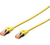 Digitus DK-1644-030/Y RJ45 Câble réseau, câble patch CAT 6 S/FTP 3.00 m jaune sans halogène, torsadé par paire, avec cliquet